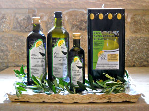 Extra virgin olive oil bottles